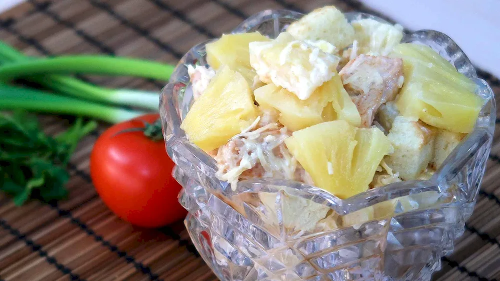 Salad with pineapple