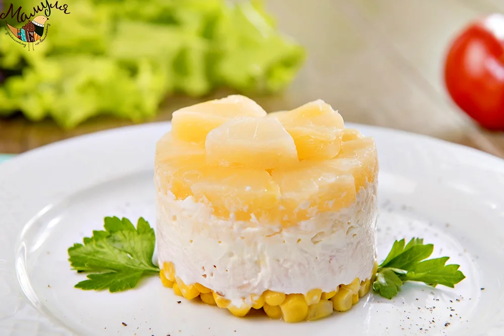 Salad with pineapple