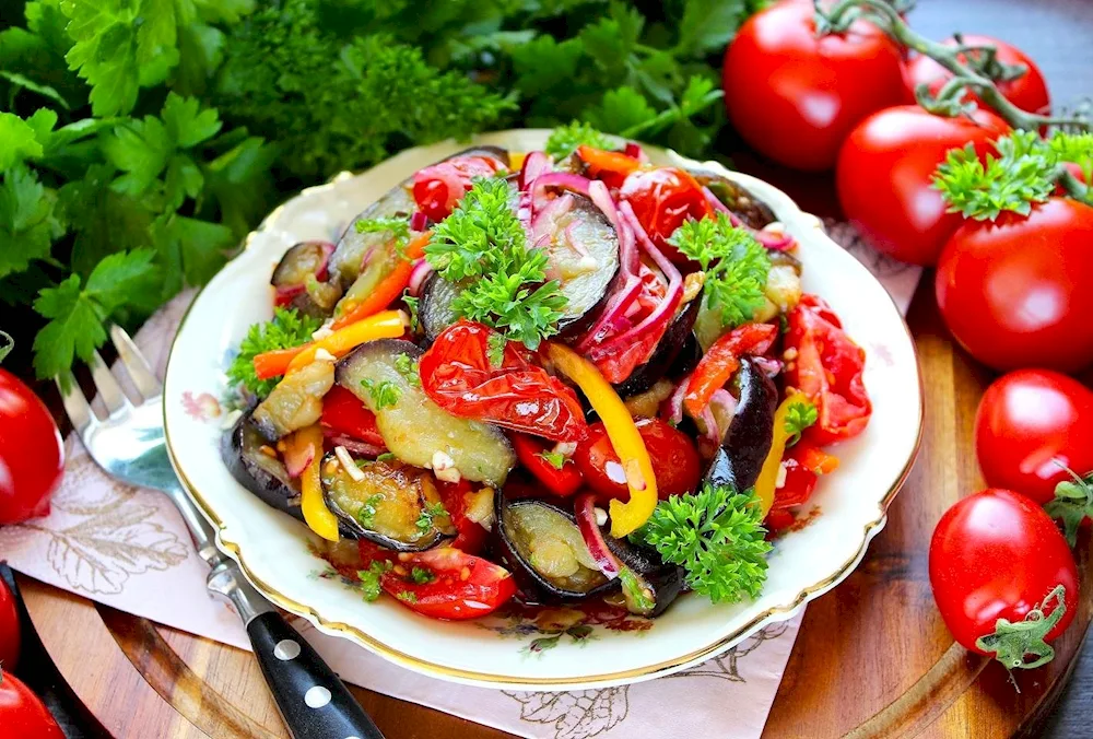 Eggplant salad with feta