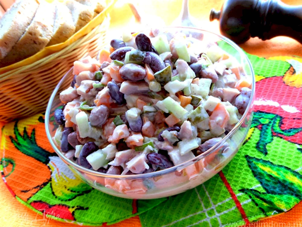 Salad with beans and carrots. carrots