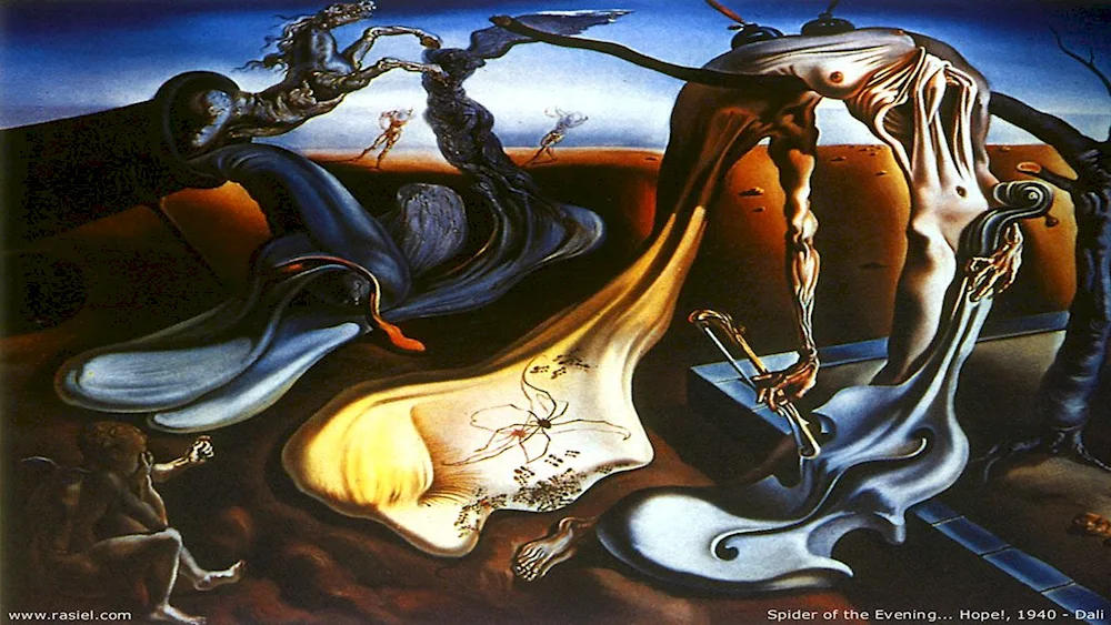 Salvador Dali still life teapot and apple