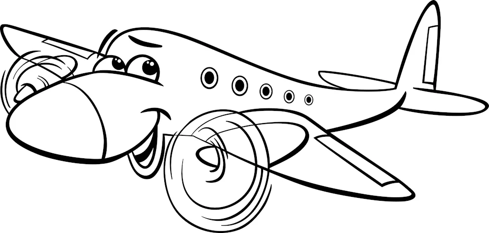 Aeroplane colouring for children