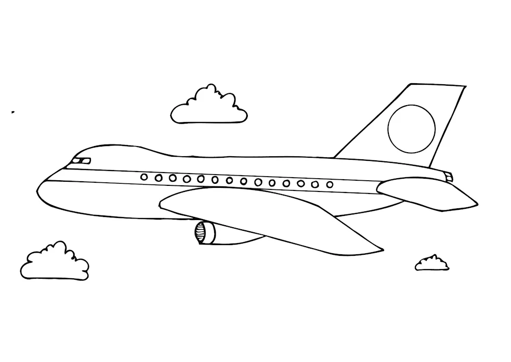 A plane in black and white