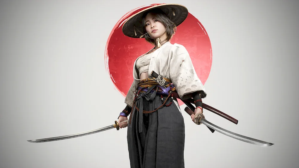 Katana. kimono samurai Sakura