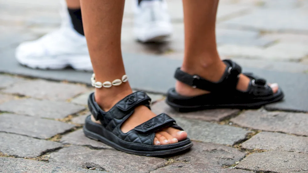 Chanel sandals with Velcro