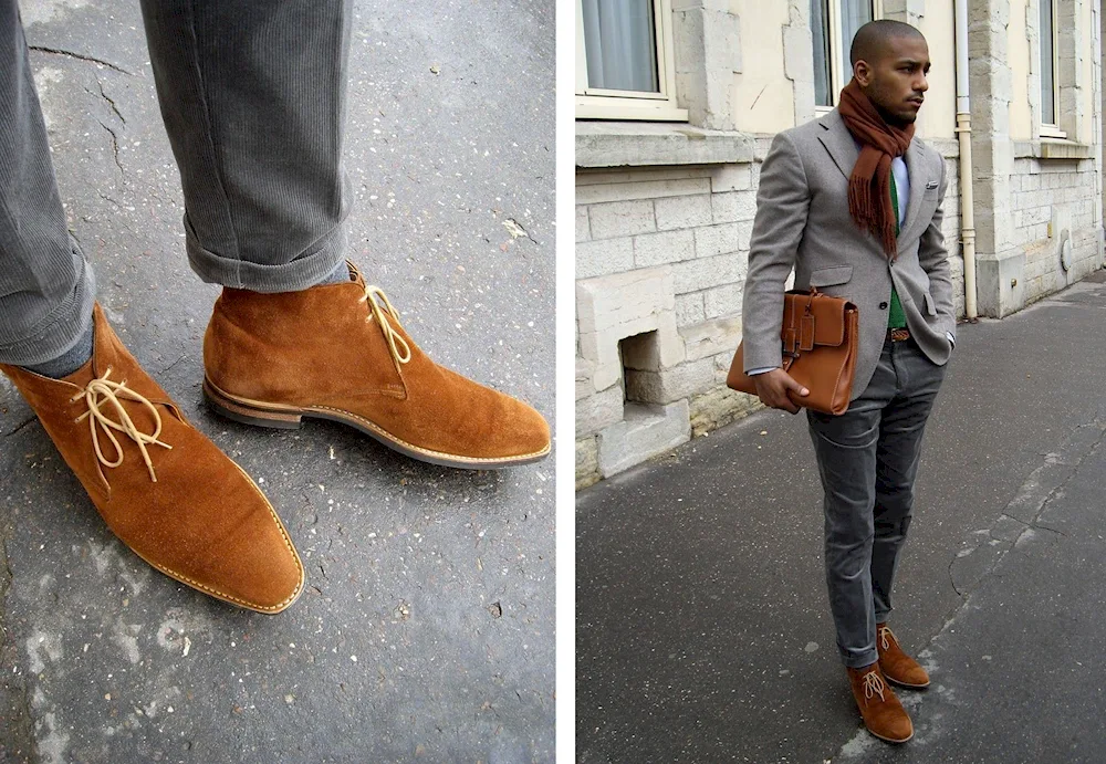 Chelsea terracotta suede boots