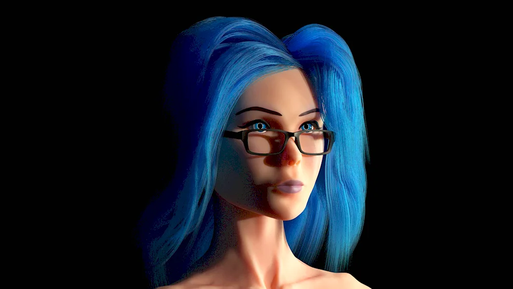 Sarah Paxton with blue hair