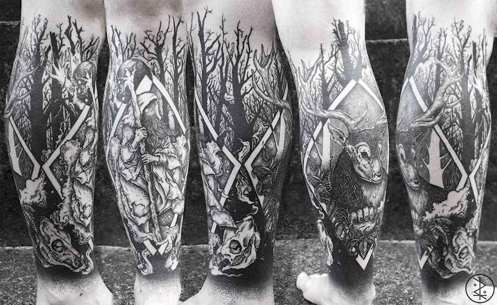 Goat skull tattoo