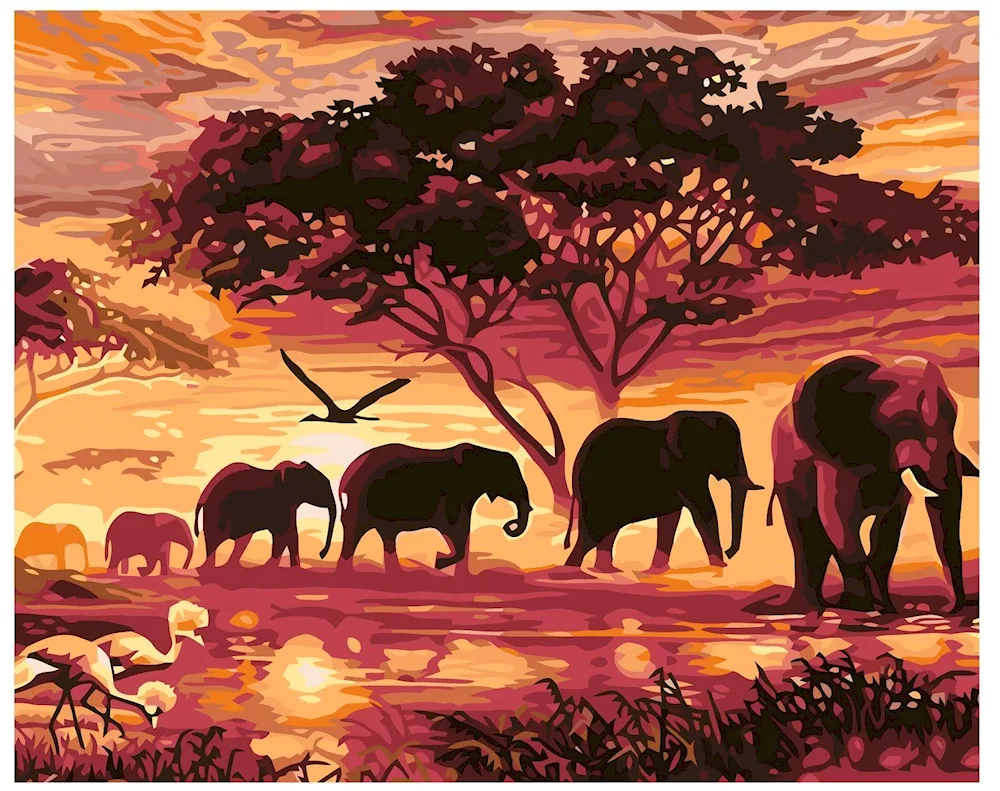 African paintingThe Lion King of Africa