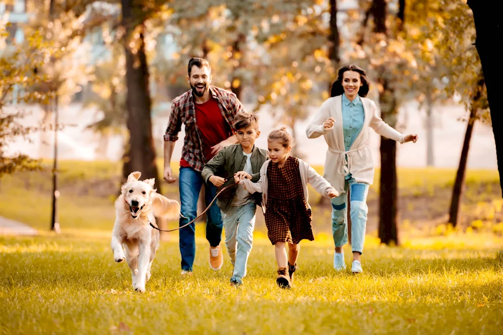 Family in the countryside