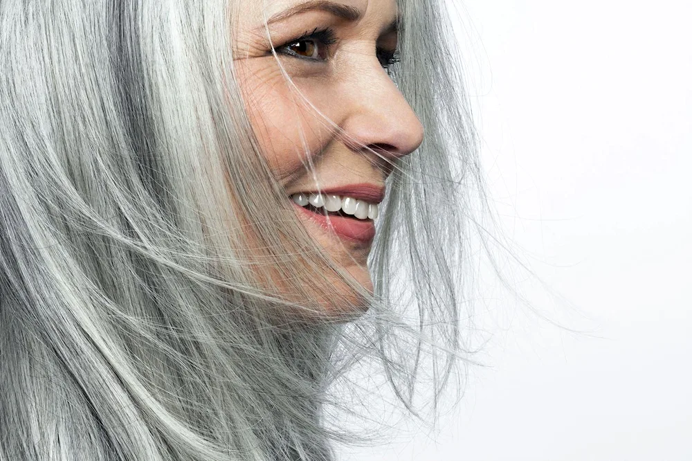 Grey strand of hair