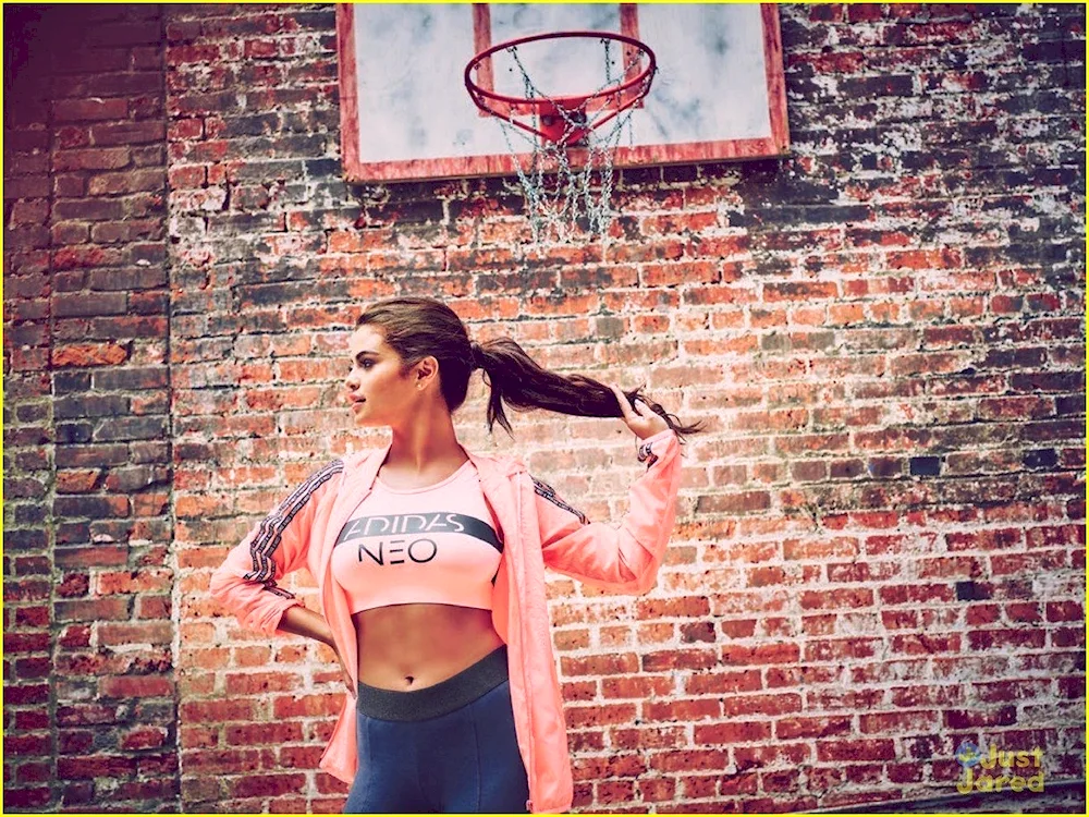 Selena Gomez sporting a sporty