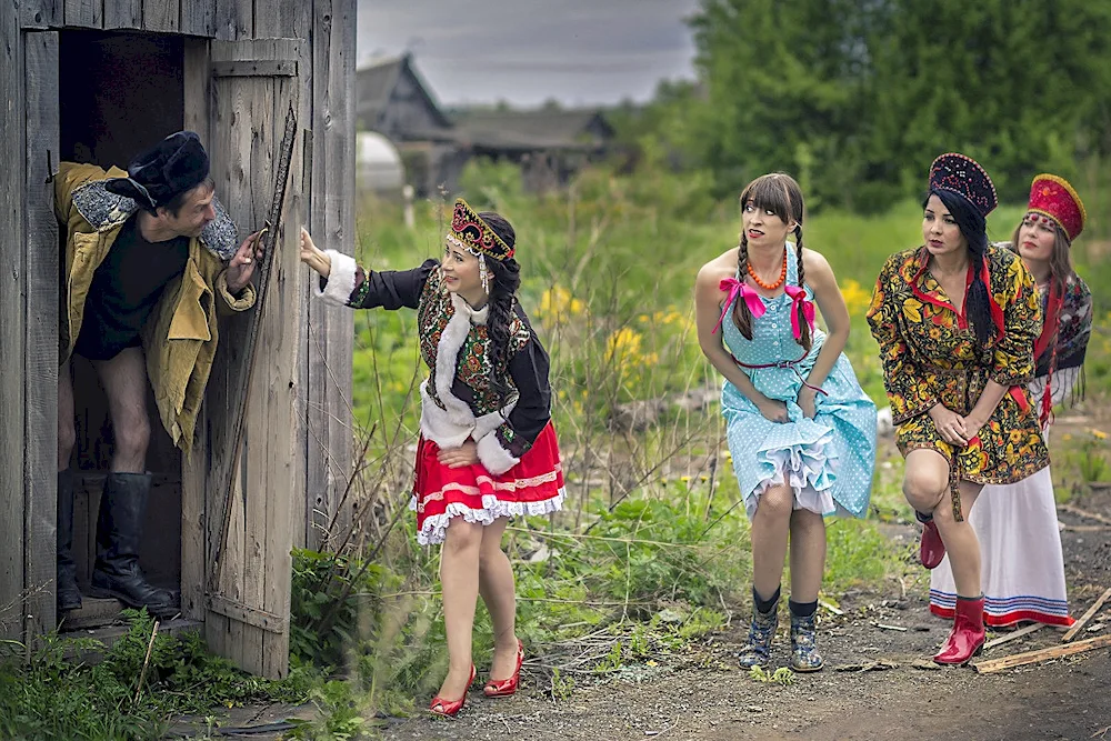 Girls in the village