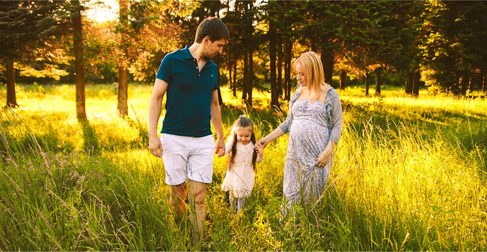 Family walks in the nature