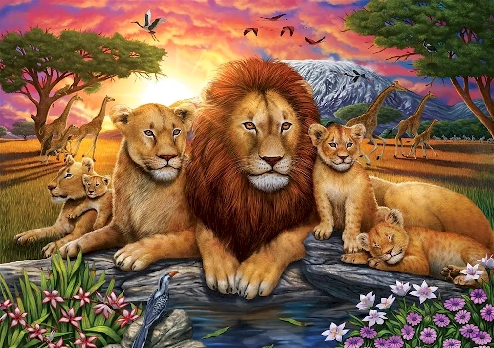 Lion family.