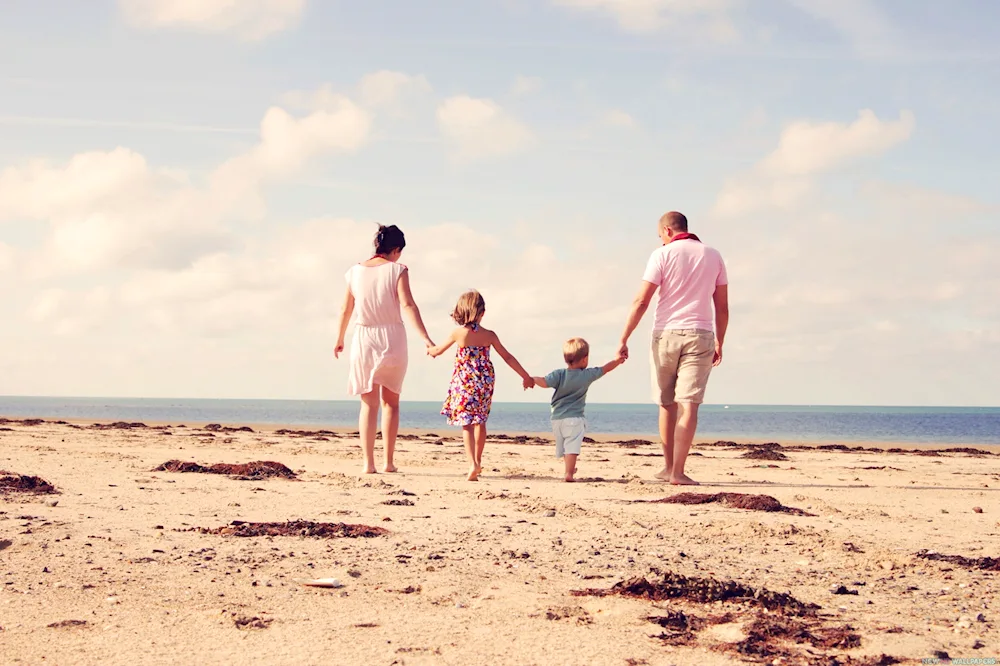 Family by the sea