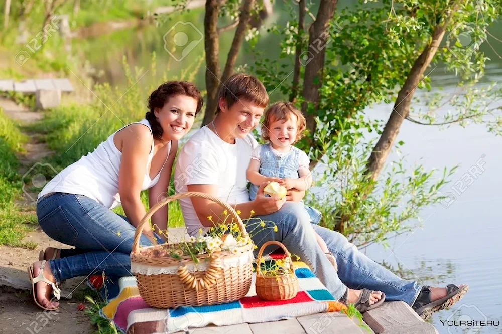 Family on a picnic