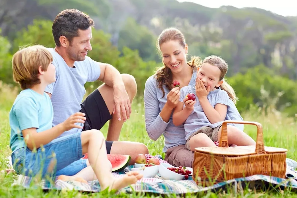 Family in the countryside