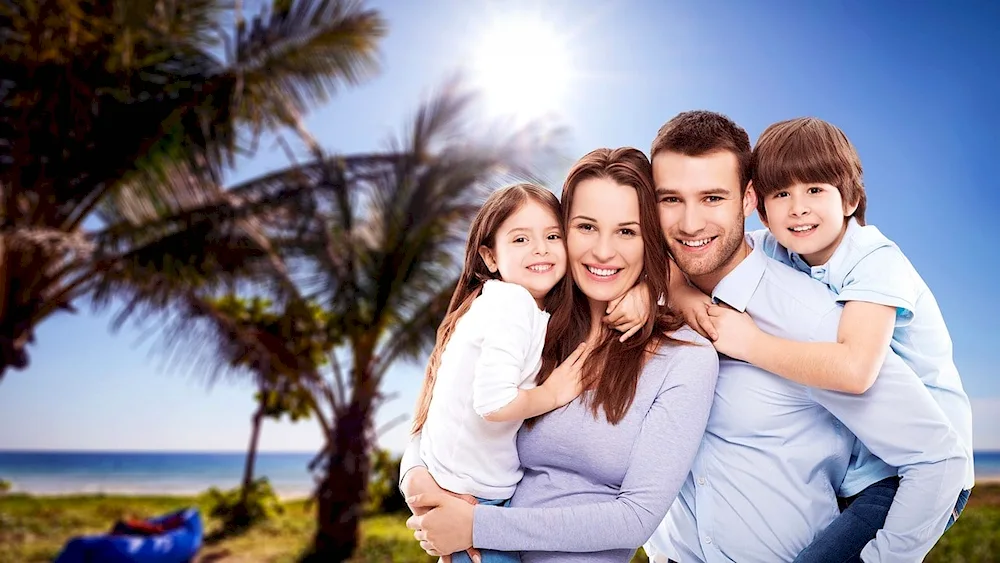 Family with happy child