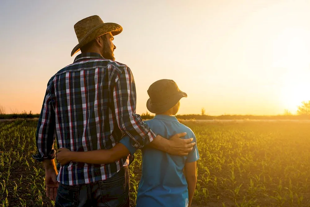 Family in the field