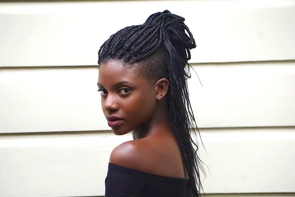 Senegalese braids undercut