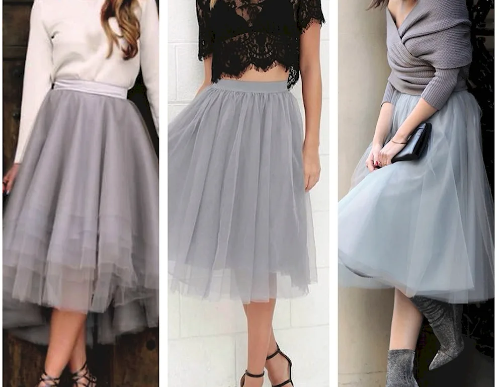 Grey tulle skirt