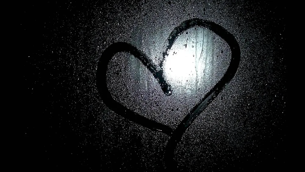 Heart on the car window