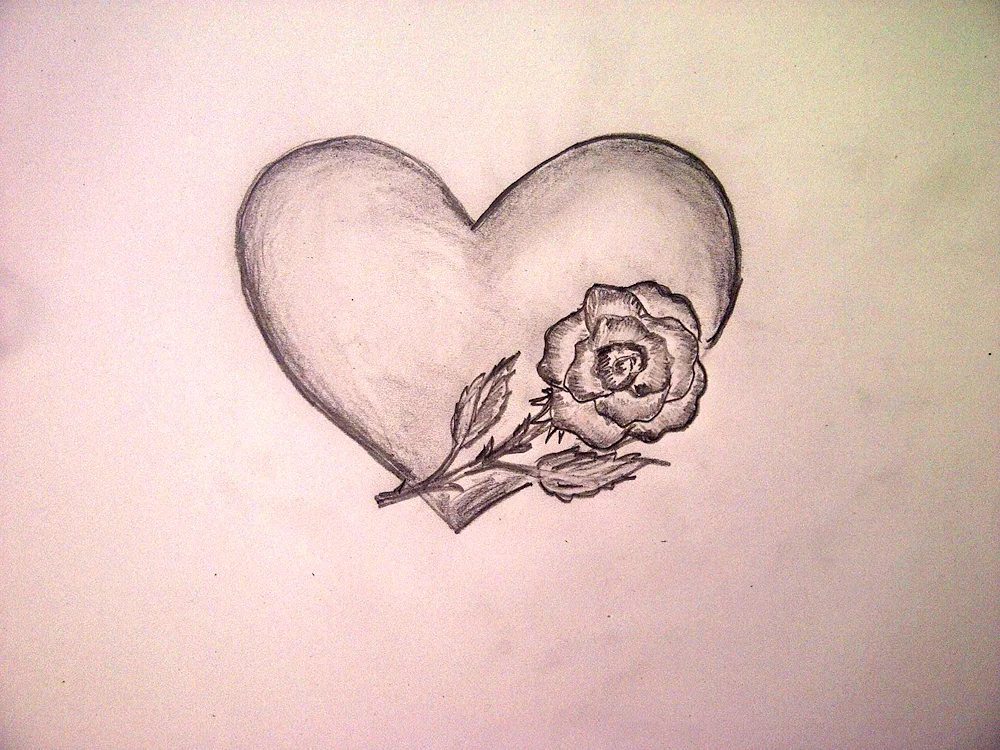 Hearts in pencil