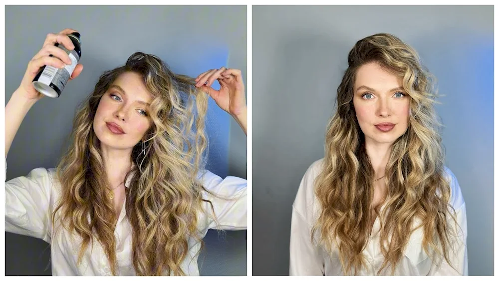 Surfer curls.