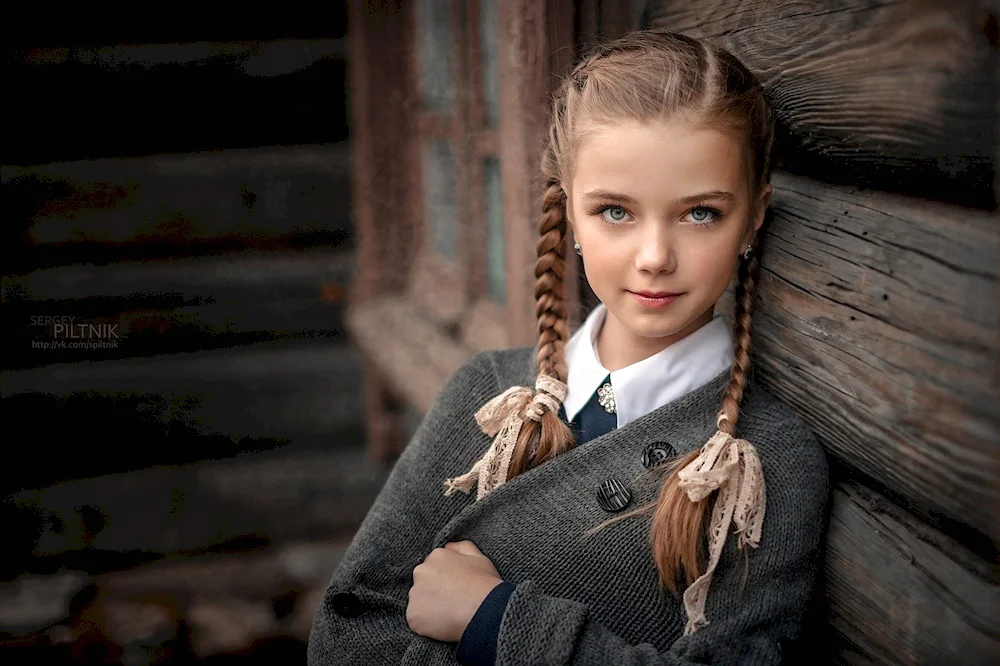 Red ribbon in hair