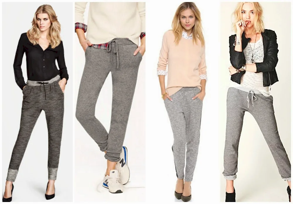 Grey trousers for women