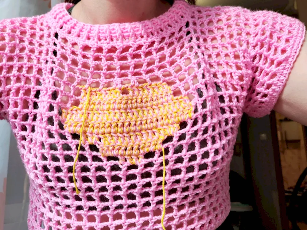 Mesh crochet sweater