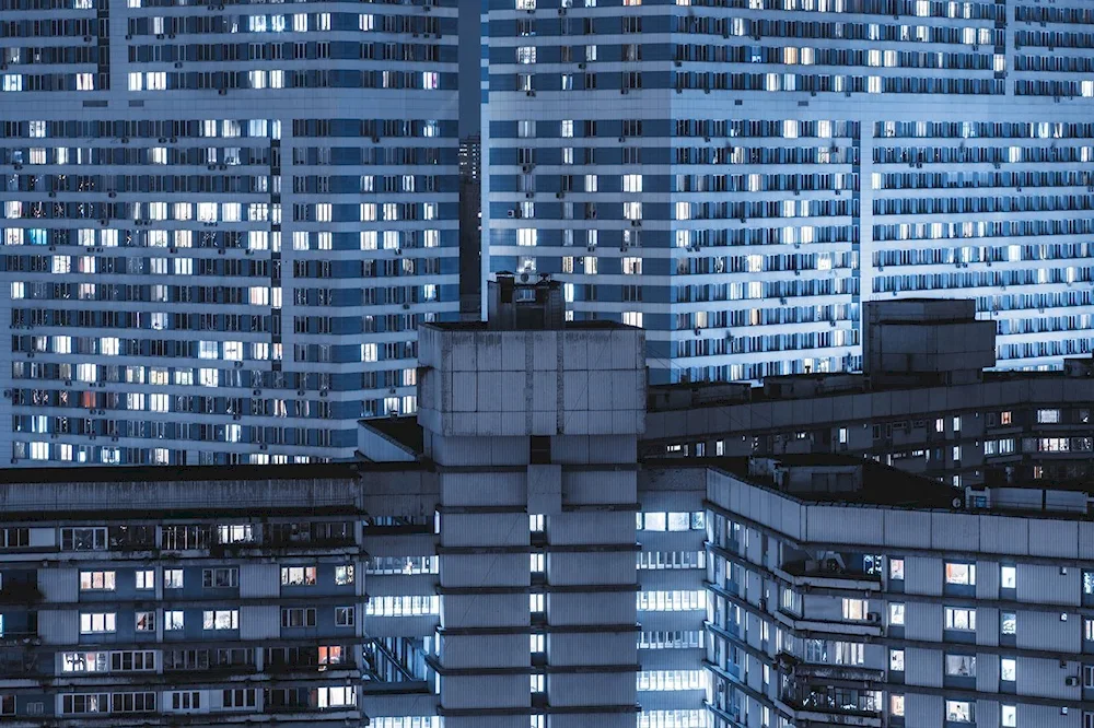 80s Russia Aesthetics of high-rise buildings