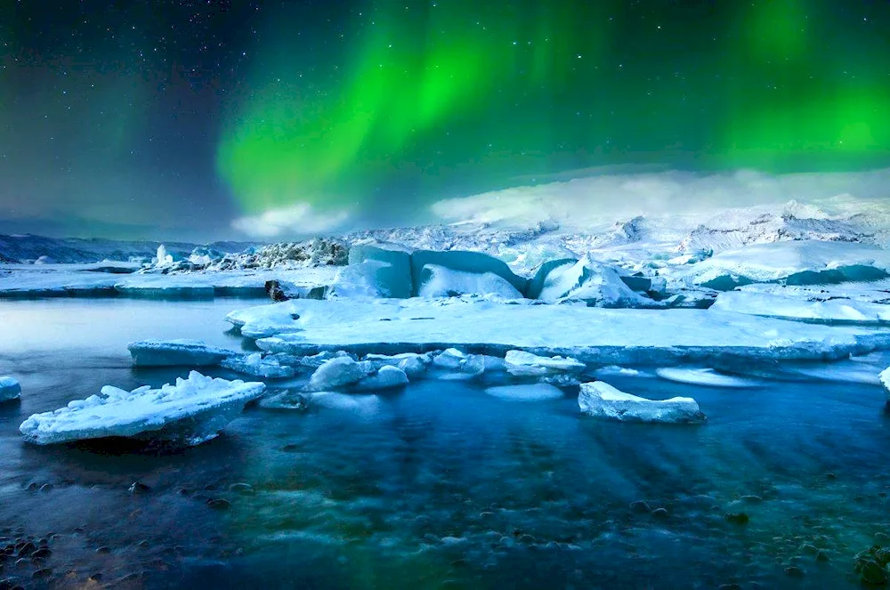 Northern Lights and Arctic Ocean