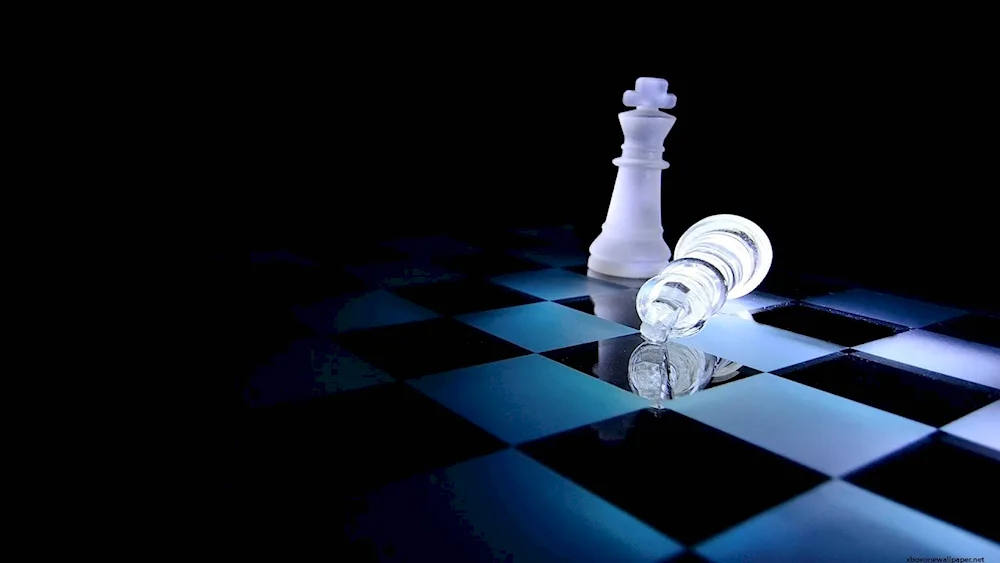 Chess pieces on black background