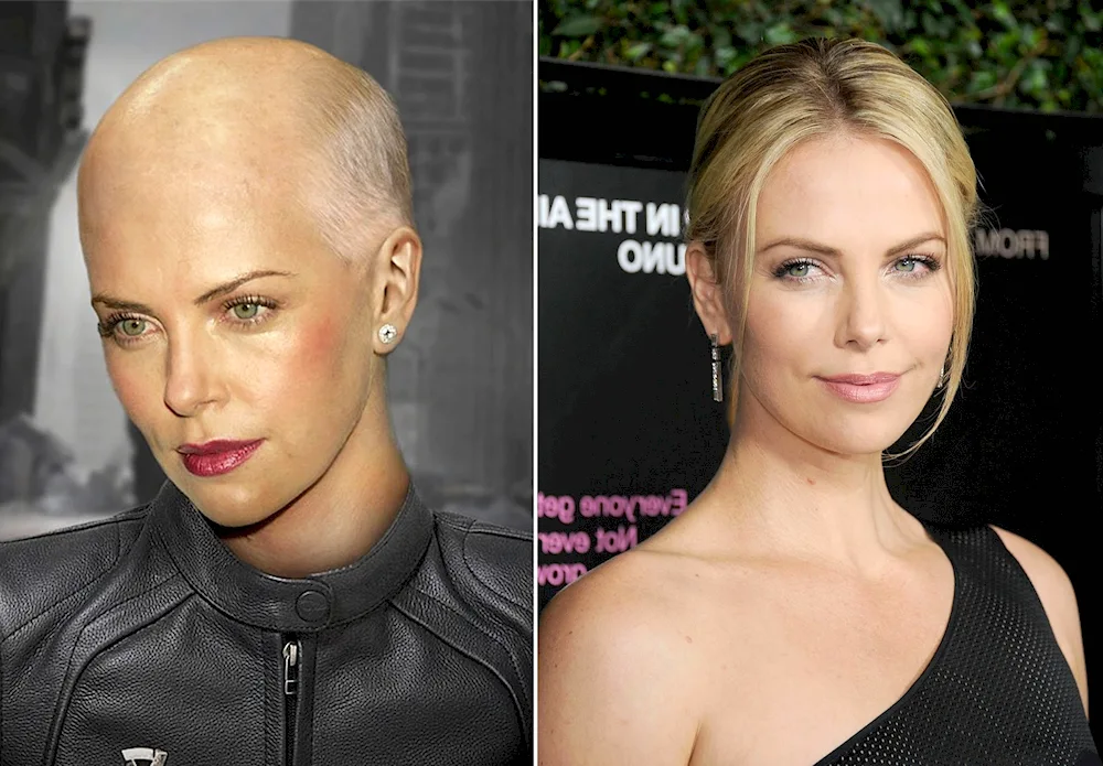 Charlize Theron bald