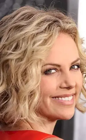 Charlize Theron with curls