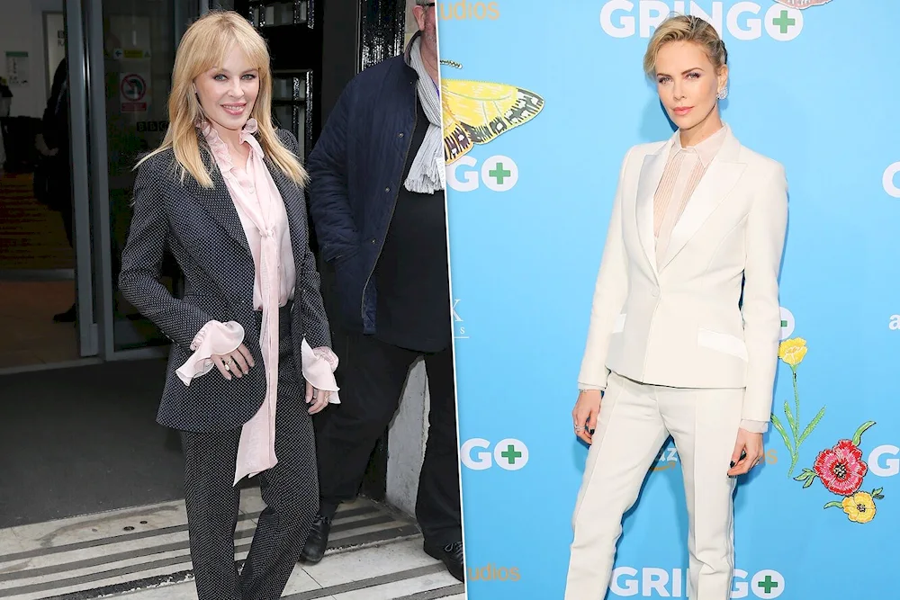 Charlise Theron in trouser suit suit