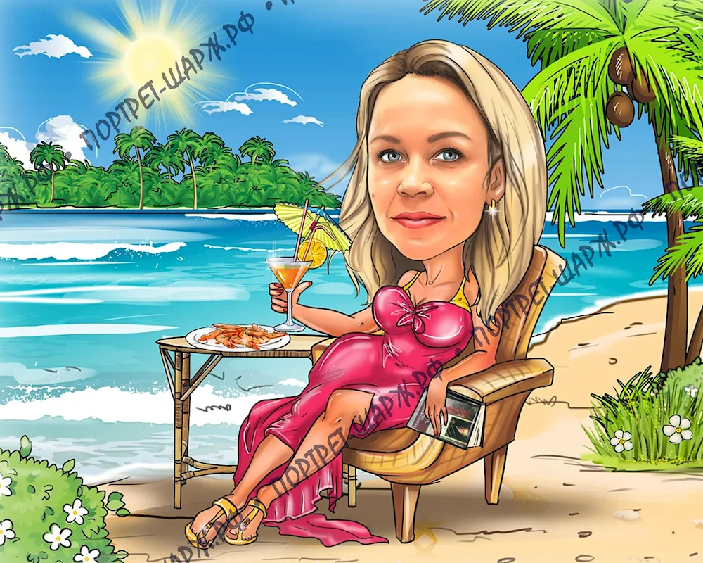 Cartoon of a girl in a dress