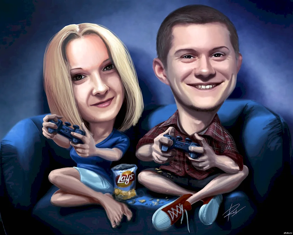 Wedding day caricature