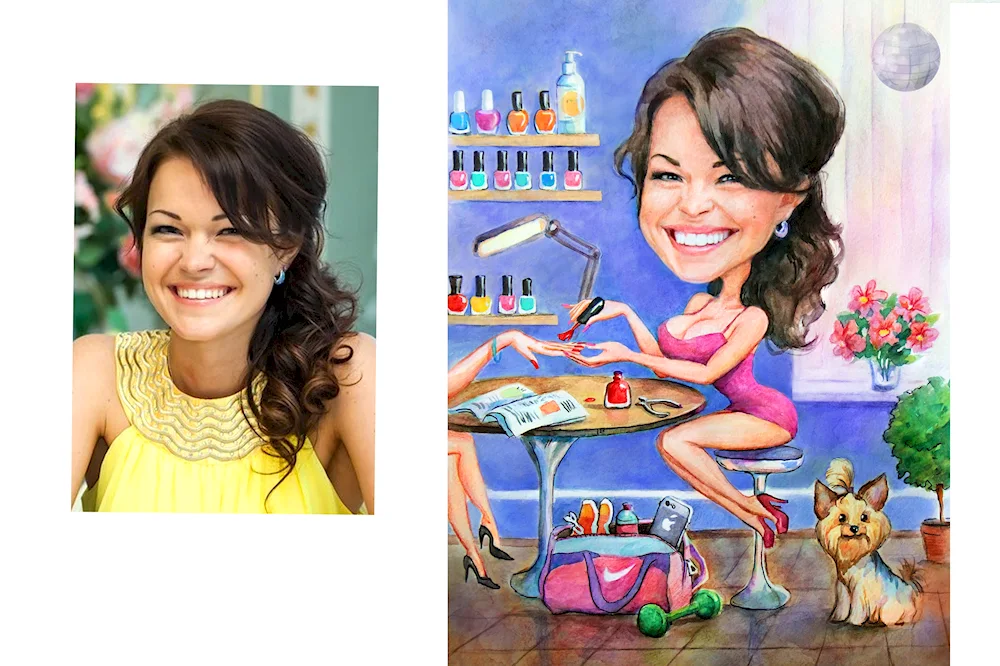 Caricature manicurist