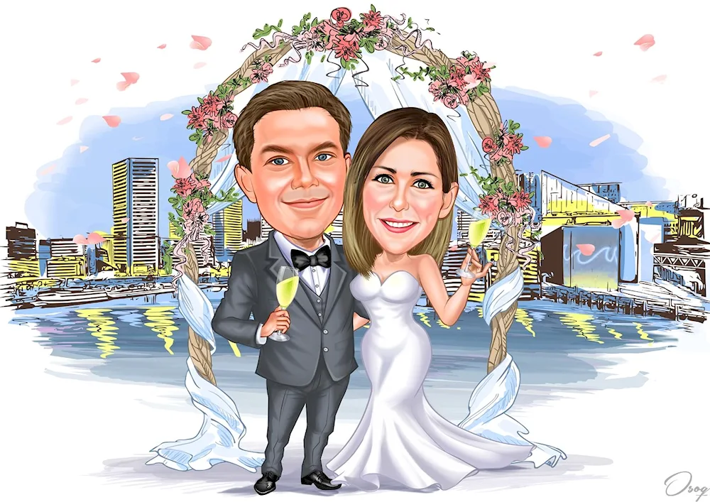 Honeymoon caricature