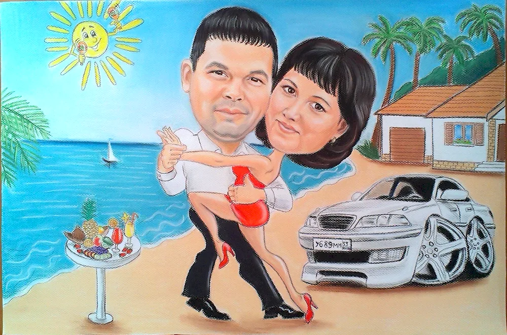 Pair caricature