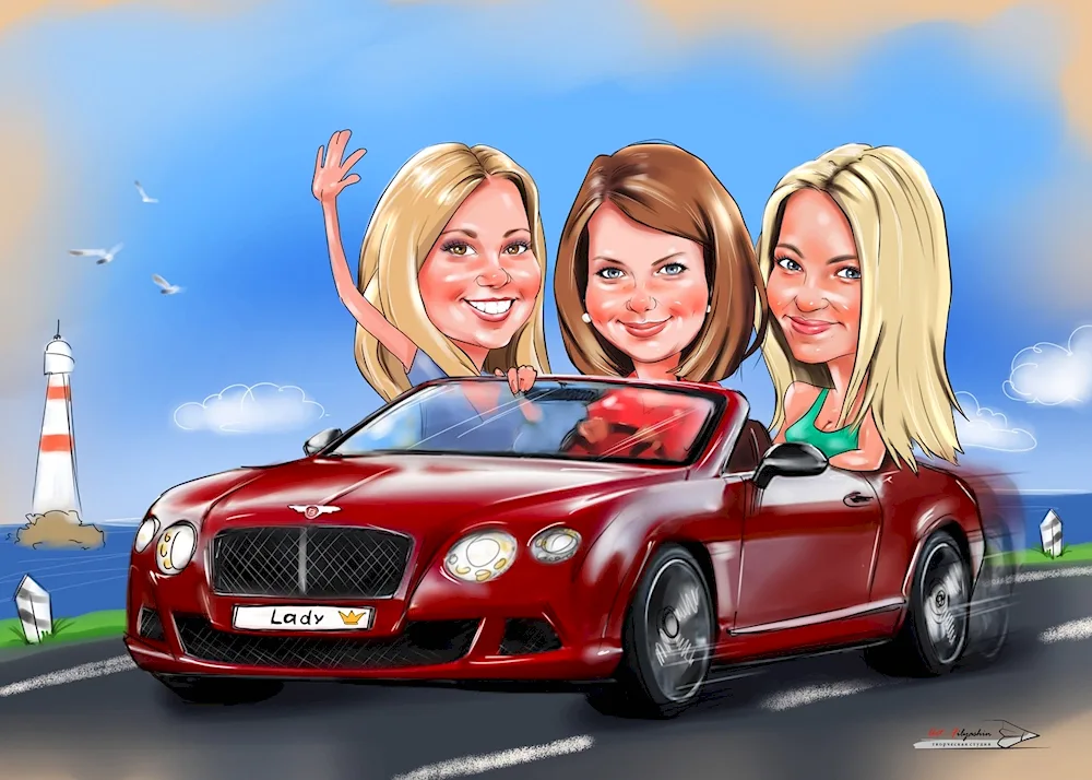 Girlfriends’ caricature