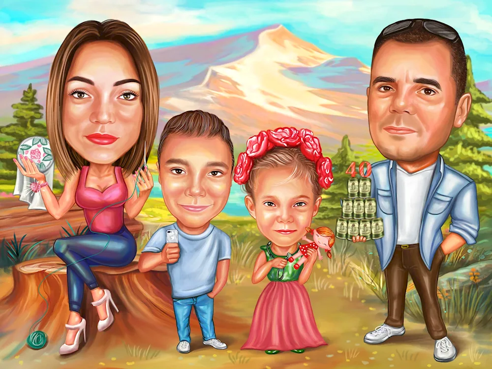 Family caricature