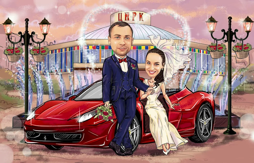 Wedding caricature