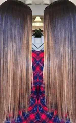 Balayage Balayage Shatouch on dark straight hair