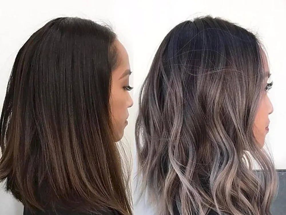 Shatush balayage straight hair kare