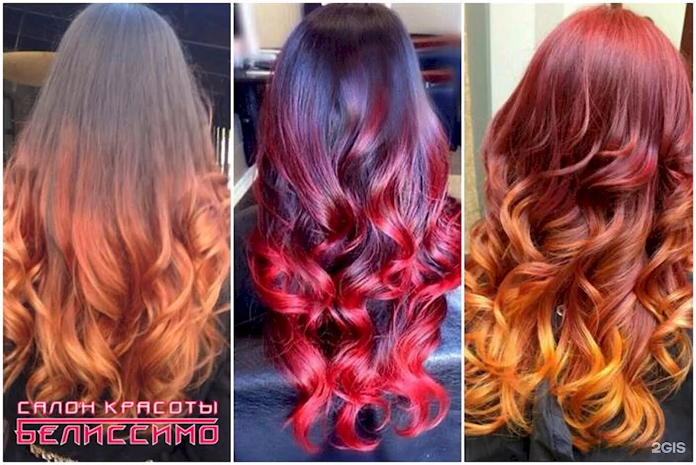 Burgundy shatush. Bordeaux