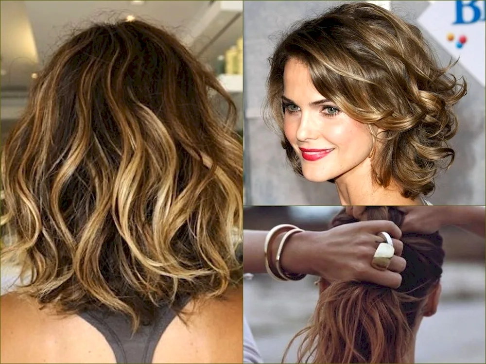 Balayage on dark medium hair